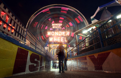 Imagine the Wonder Wheel as a giant roulette wheel.