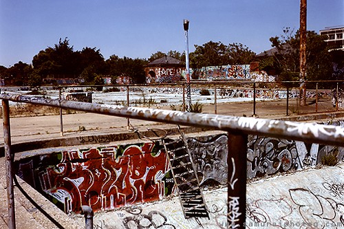 This is what the pool used to look like, back when dinosaurs in truckers hats roamed Williamsburg.