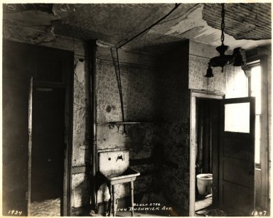 Williamsburg tenement, 1934. Yeah, thats not SO different from today. Its just that today that space would be $2,400/month