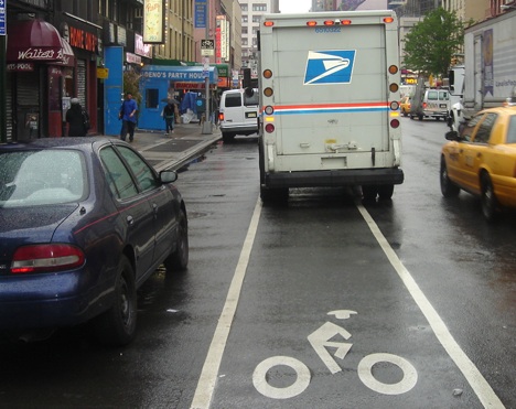 Not how to safely use a bike lane.