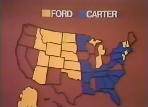 In the 1976 Presidential election, the color yellow was used for Ford. No wonder he lost. Yellow is not an American color! Duh.