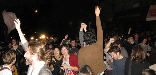 Typical Bedford Avenue crowd on a Tuesday night