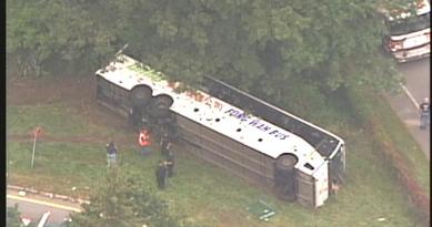 Fung Wah bus flip roll over