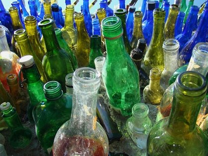 Recycling glass bottles