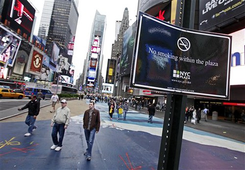 Bloomberg NYC no smoking Times Square