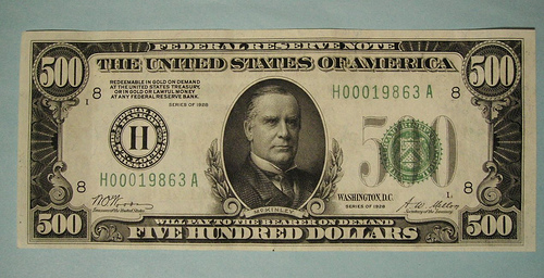 500 dollar bill