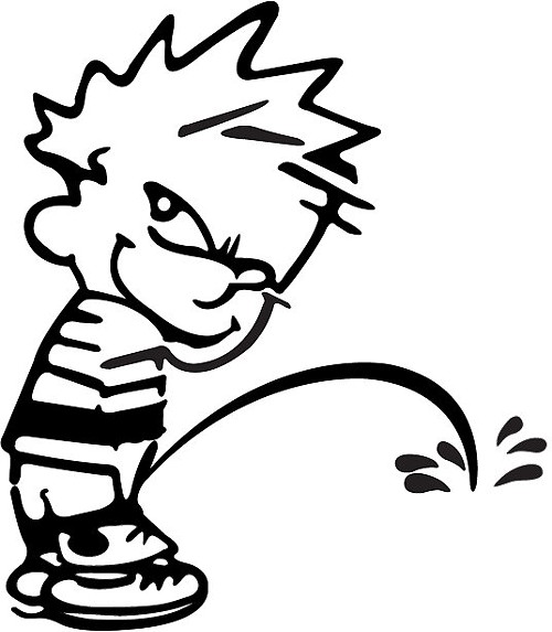 Calvin peeing