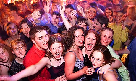 Young people partying