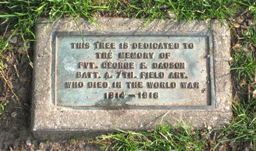 Eastern Parkway plaque war memorial