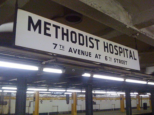 Methodist Hospital Park Slope sign subway