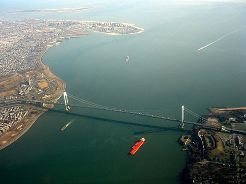 Verrazano Bridge Brooklyn Staten Island aerial view