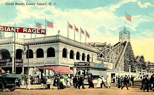 Giant Racer roller coaster Coney Island Brooklyn