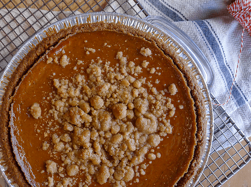 Spiced pumpkin with brown butter crumb.
