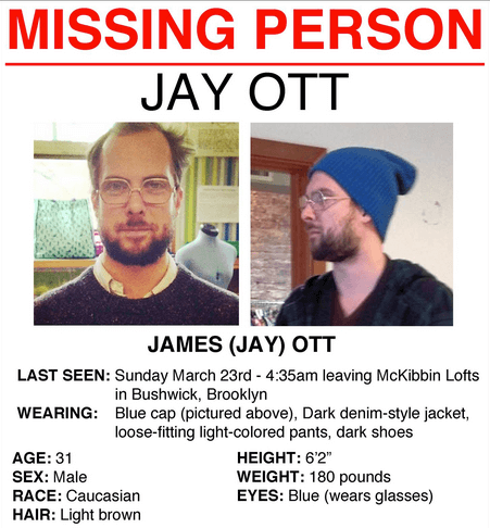 Jay Ott's body was found in New York Harbor