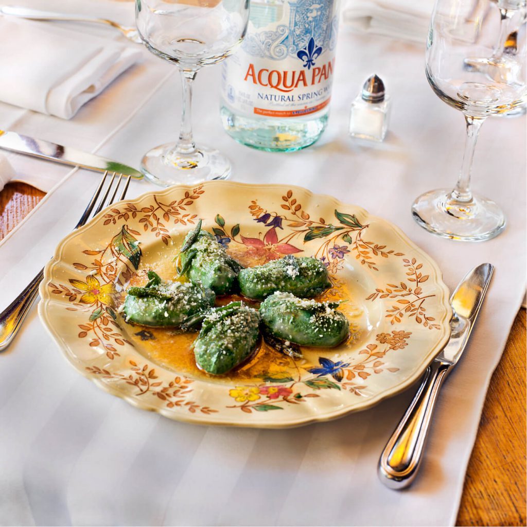 Malfatti swiss chard and ricotta gnocchi with brown butter and sage.