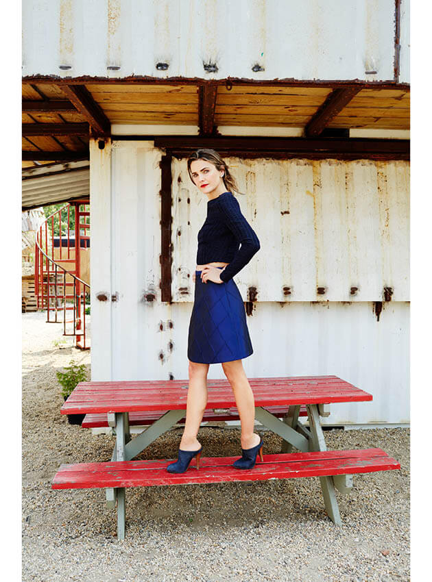 Katie Emilio top, Camilla and Marc skirt, Ana Khouri earrings.