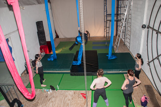 An advanced silks class taught by Kovacs Photo by Jane Bruce