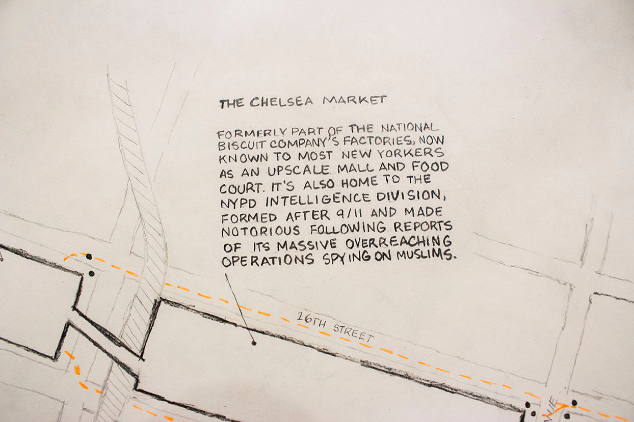 Detail of Ingrid Burrington's "Seeing Networks in New York: a Field Guide to Internet Infrastructure"