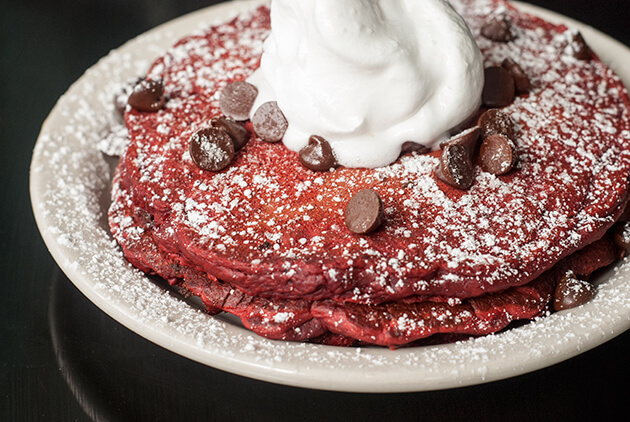 Red Velvet Pancakes from Champs Diner