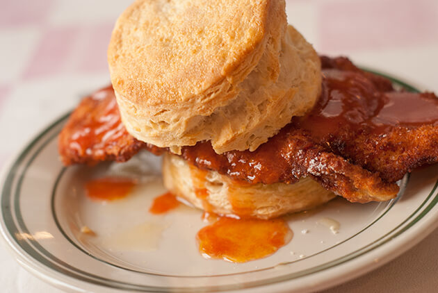 Chicken biscuit from Pies 'n' Thighs. All photos by Jane Bruce