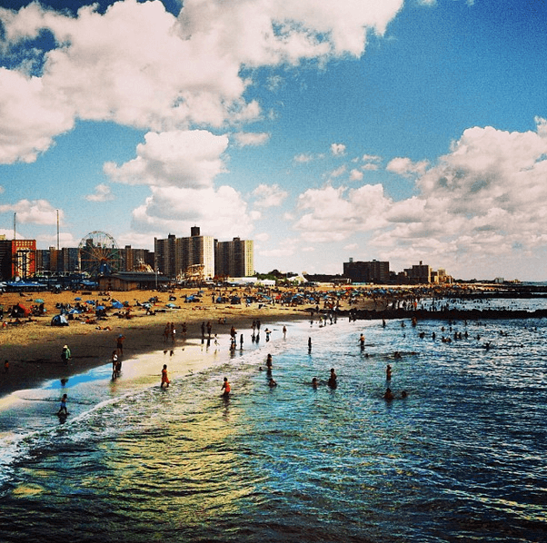 Coney Island in the summer