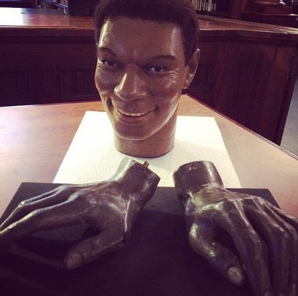 Wax head and hands of Nat King Cole, date unknown; from a Coney Island wax museum; Artifact Collection; Brooklyn Historical Society.