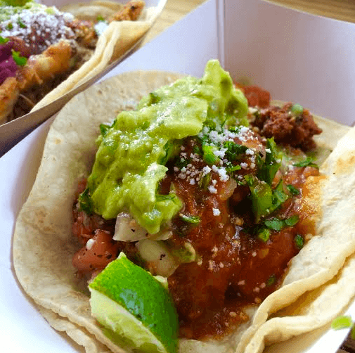 Chorizo taco at Oaxaca