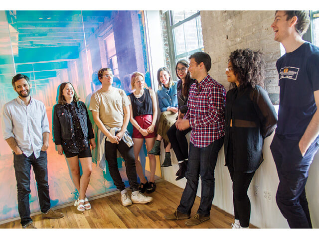 Left to Right: Max Kotelchuck, Jenn Scheer, Ezra Glenn, Lila Murphy, Emily Segal, Teresa Fardella, Andrew Warner,  Jael McCants, James Somers