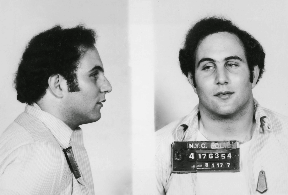 Mug shot of David Berkowitz, taken August 11, 1977 (via Wikipedia)