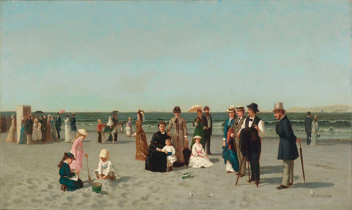 Samuel S. Carr (American, 18371908). Beach Scene, circa 1879. Oil on canvas, 12 x 20 in. (30.5 x 50.8 cm). Smith College Museum of Art, Northampton, Massachusetts; Bequest of Annie Swan Coburn (Mrs. Lewis Larned Coburn)