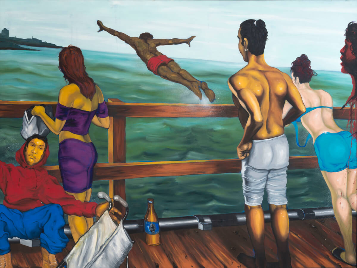 Daze (American, born 1962). Coney Island Pier, 1995. Oil on canvas, 60 x 80 in. (152.4 x 203.2 cm). Collection of the artist