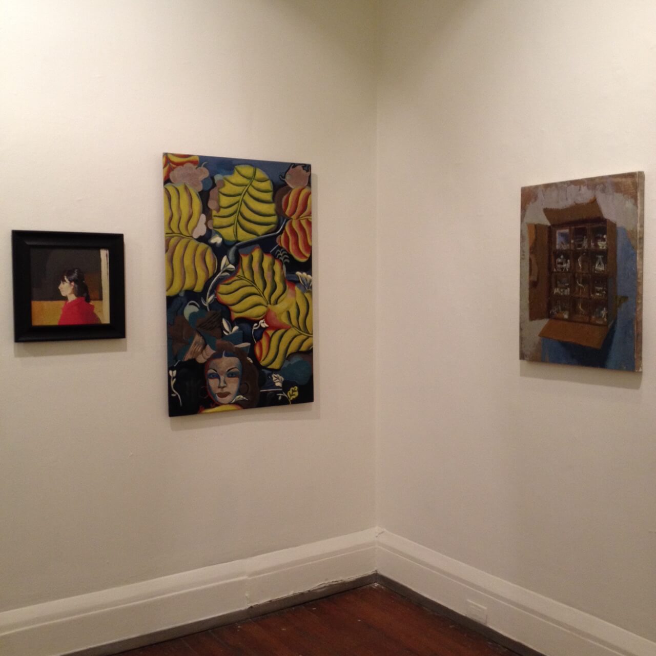 Left to right: Works by Avital Burg, Gary Nichols and Avital Burg in the room curated by Yevgeniya Baras.