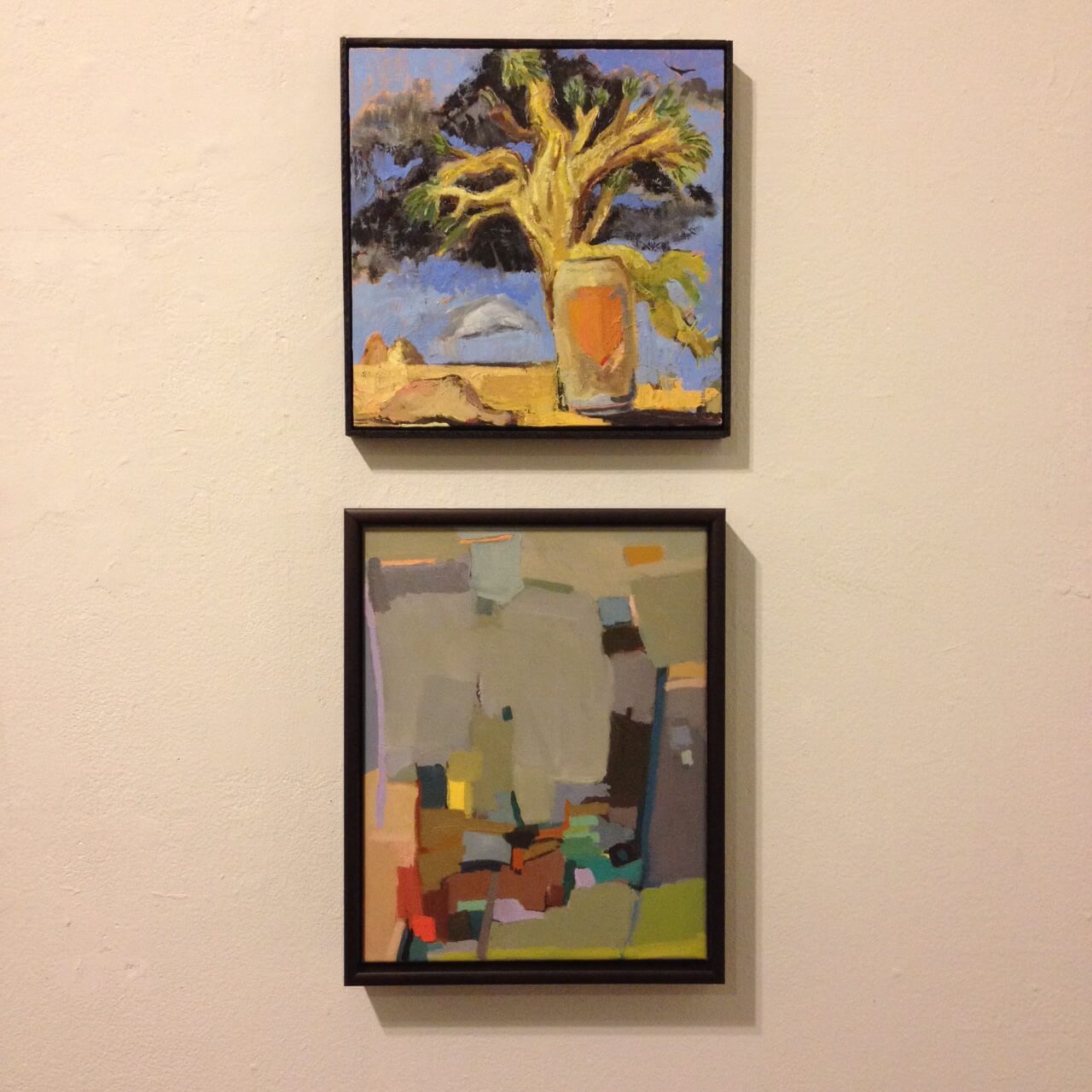 Above, a work by Sirena LaBurn; below, one Linda Gritta. In one of the Andrew rooms.