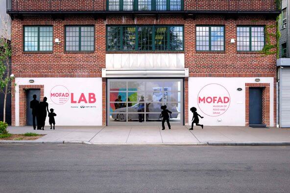 A rendering of the Museum of Food and Drink storefront, via Mofad Lab. 
