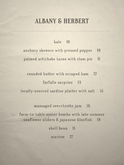 The Worst Brooklyn Menu Cliches Come to Life with a New Brooklyn Bar ...