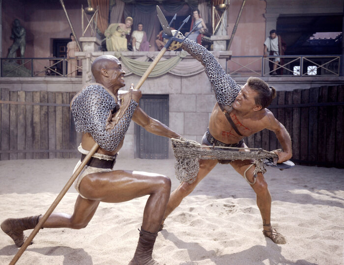 Woody Strode and Kirk Douglas in Stanley Kubrick’s SPARTACUS (1960). Courtesy Film Forum. Playing November 4-12.