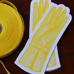 7 letterpress glove bookmark