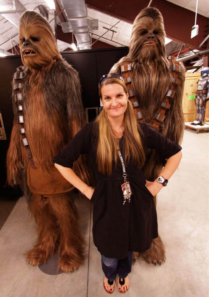 Honour with wookiee costumes from Star Wars EP3: Revenge of the Sith. They were worn by Australian basketball players, which made them 7’4” when worn. Chewbacca’s original costume is made of Yak hair, but these are polyester.