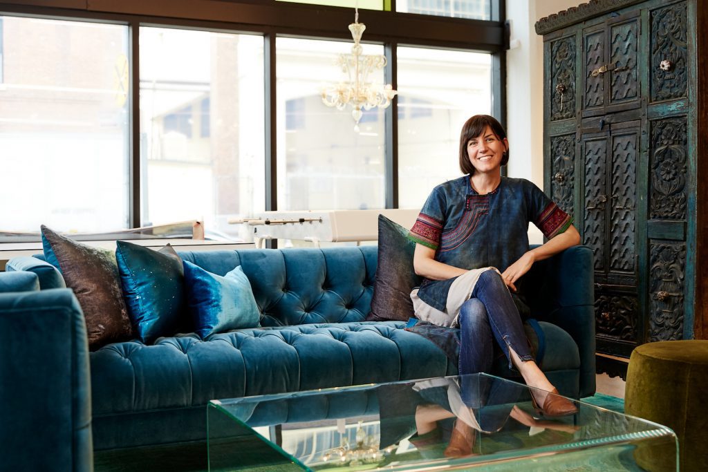 Collen Newell in the ABC Carpet and Home store in Industry City. Photo: Seth Caplan. 