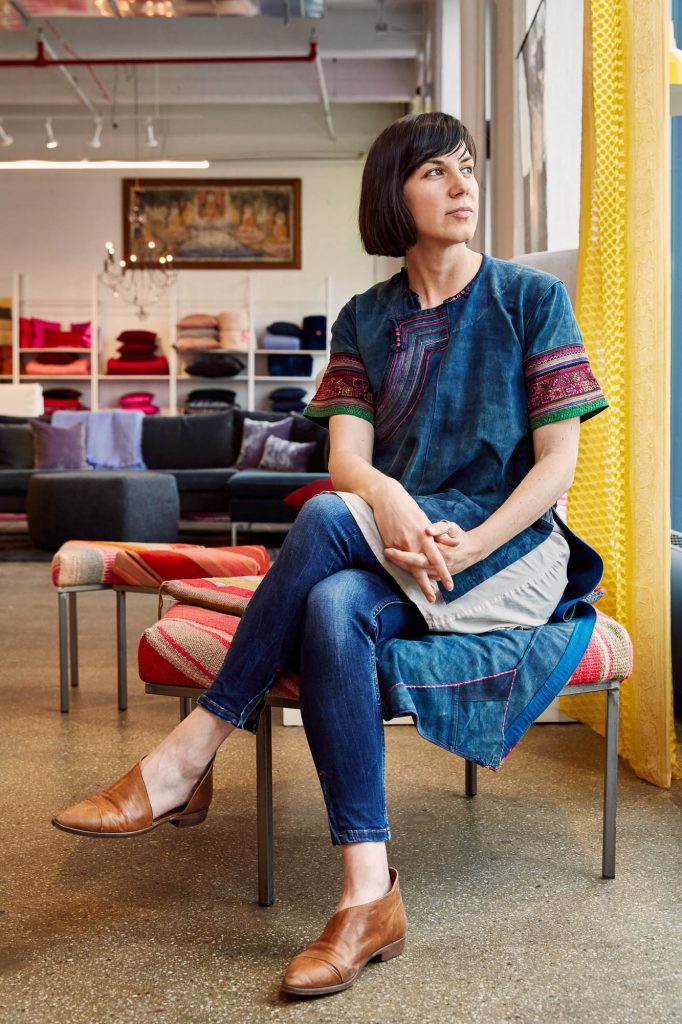 Collen Newell in the ABC Carpet and Home store in Industry City. Photo: Seth Caplan. 