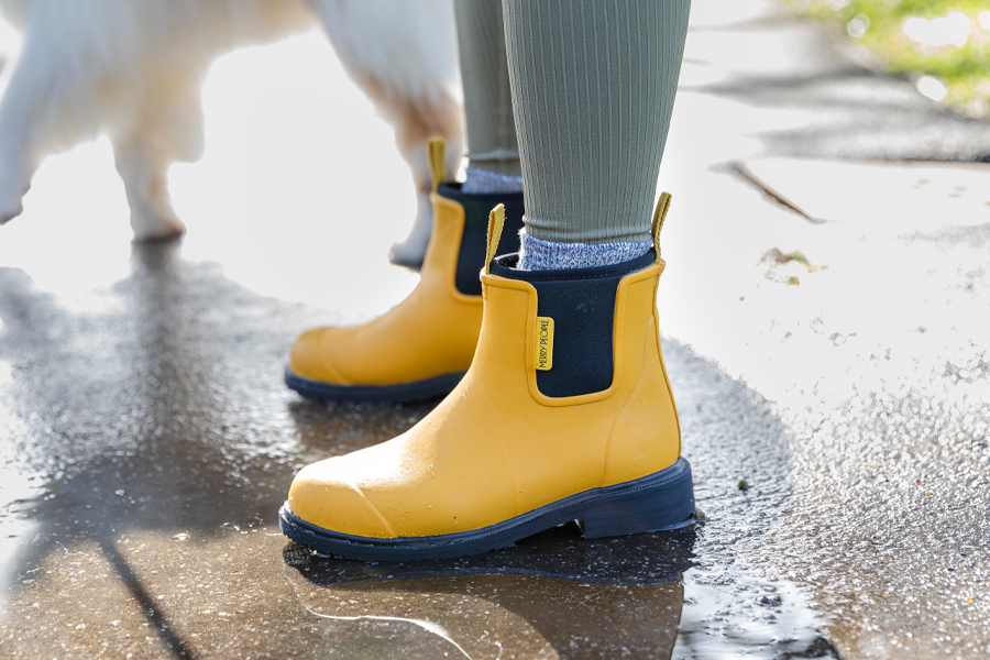 yellow rain boot
