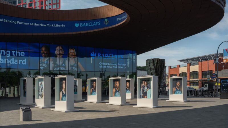 Behind The Liberty's Championship Art Installation at Barclays Center