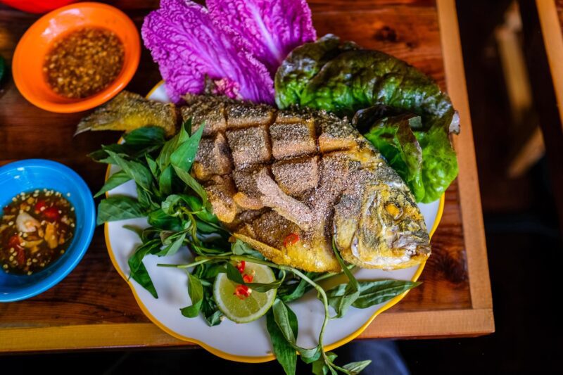 Crispy whole fish from Bong, the Crown Heights restaurant recently added to the Michelin Guide.