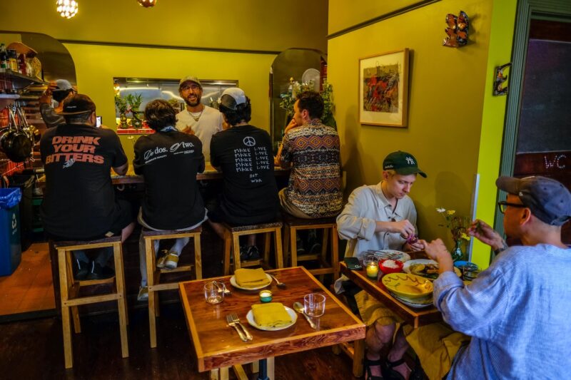 Inside Bong, a restaurant in Crown Heights, Brooklyn