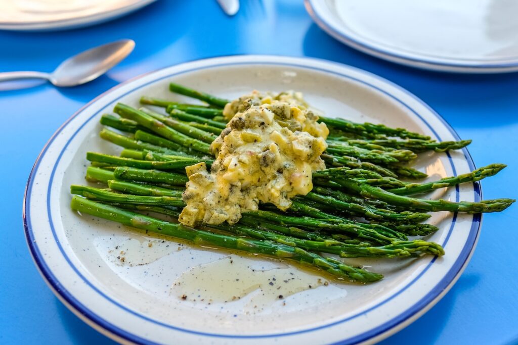 Asparagus sauce gribiche, $16 