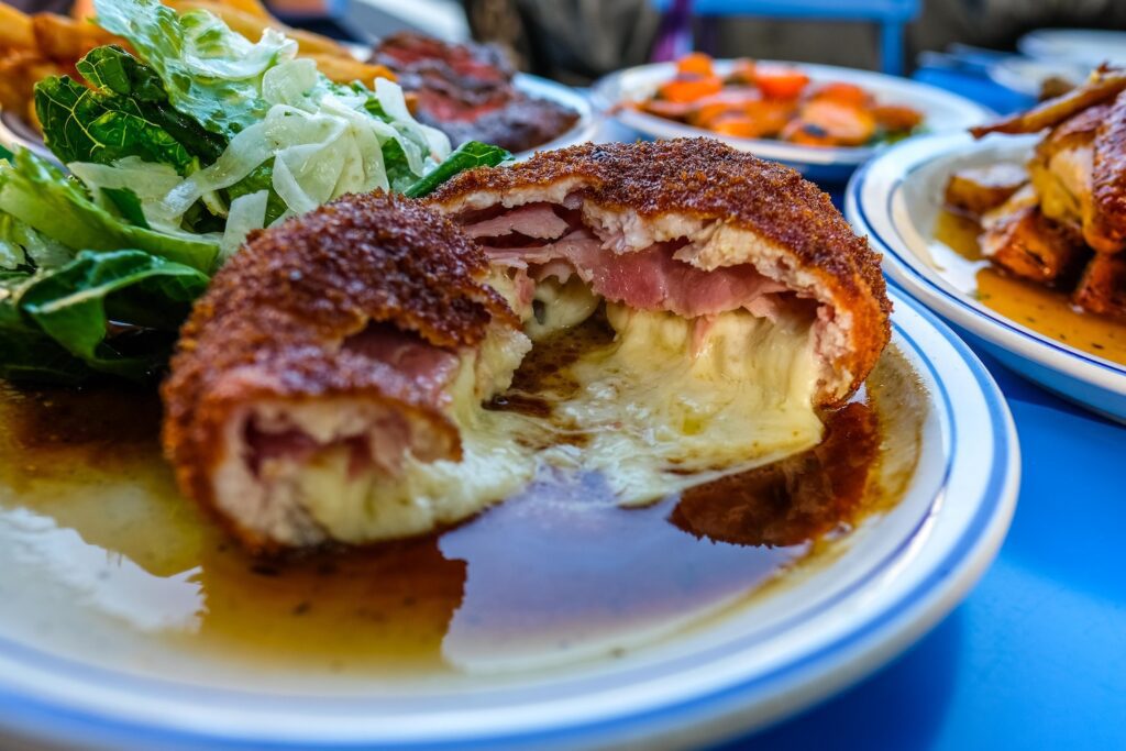 Chicken cordon bleu, $34