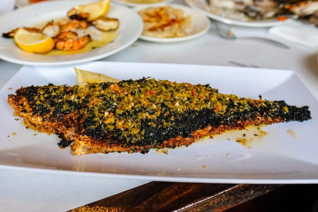 Branzino prepared Egyptian style at Port Sa'id