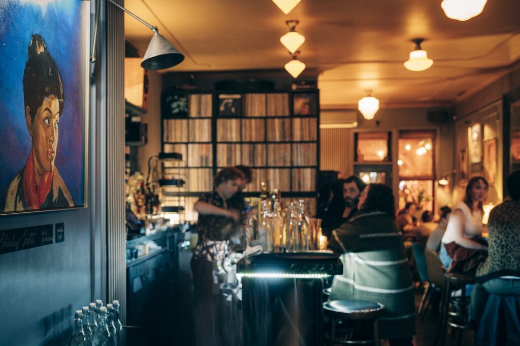 The room at Kissa Kissa, a traditional hi-fi listening bar in Crown Heights