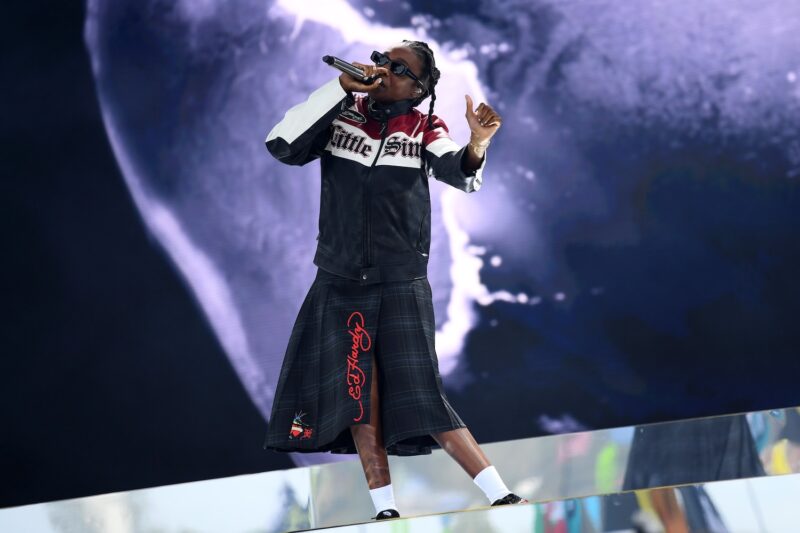 Little Simz performs on stage during day four of Glastonbury Festival 2024 at Worthy Farm, Pilton on June 29, 2024