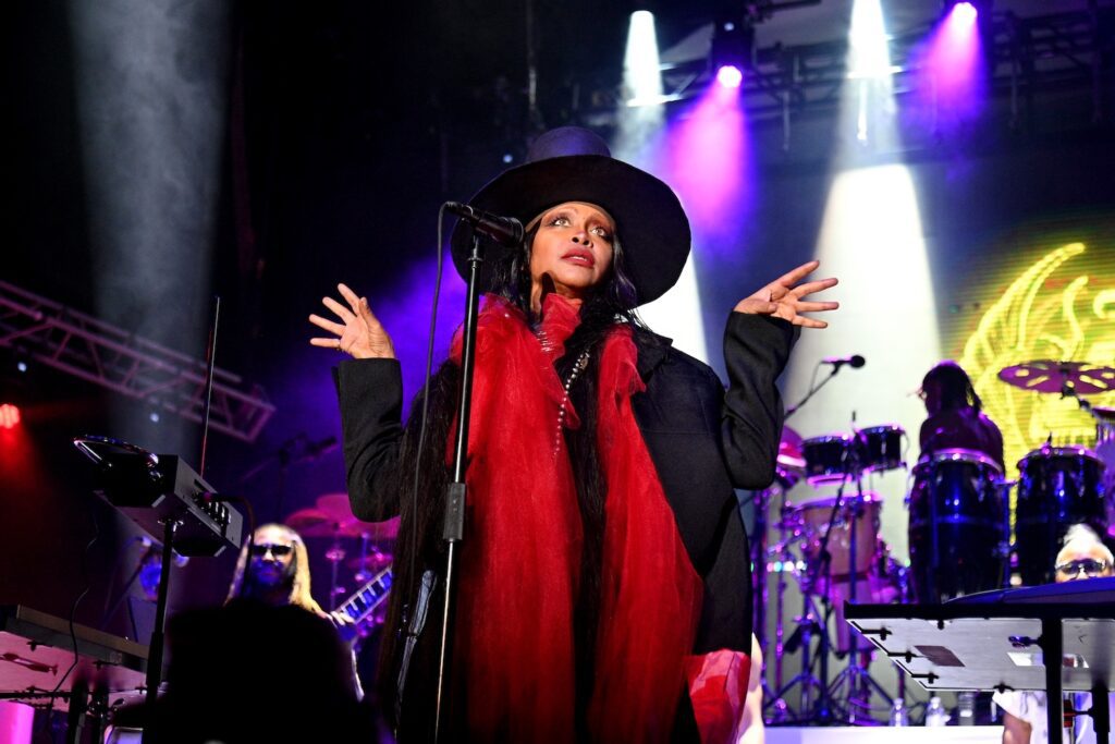 Erykah Badu performing live in concert in Brooklyn in 2024